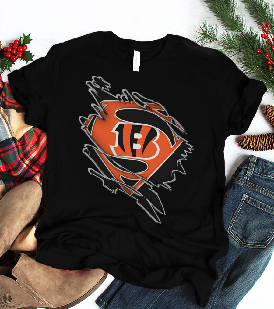 Bengals Superman B Logo Superhero Emblem T-Shirt