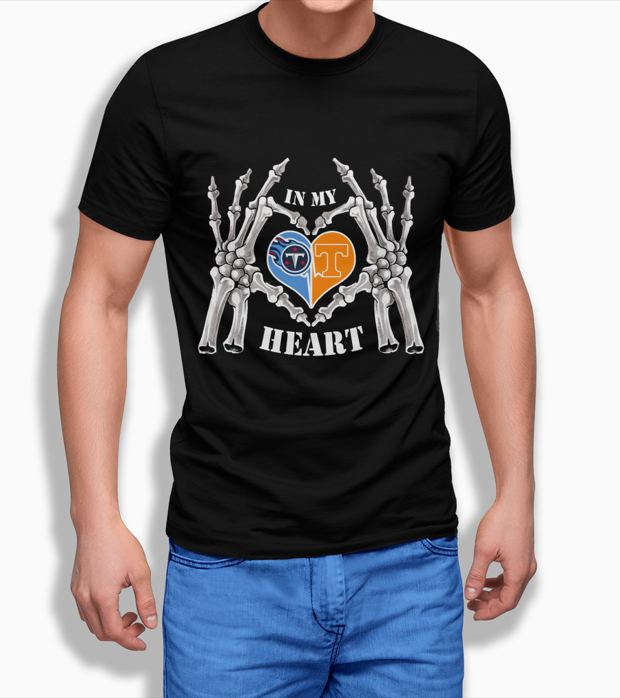 In My Heart Titans T Volunteers Skeleton Hands T-Shirt