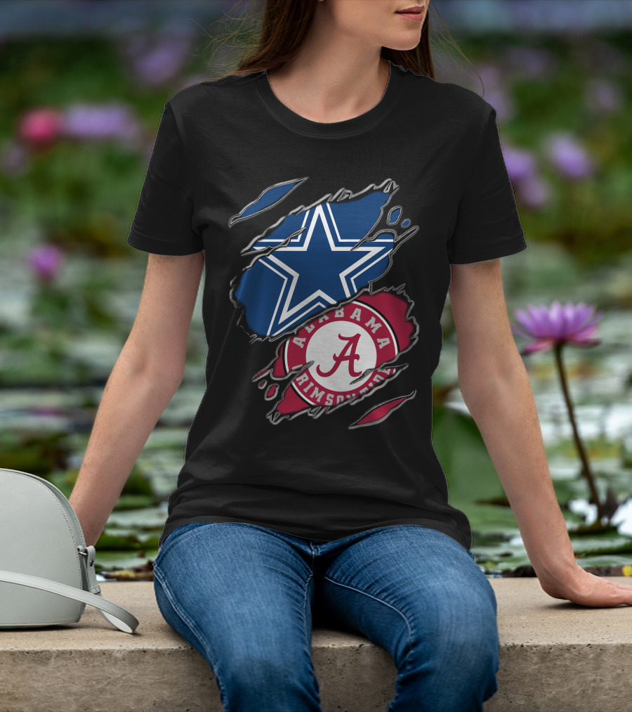 Dallas Cowboys Star Alabama Crimson Tide Crimson And White T-Shirt