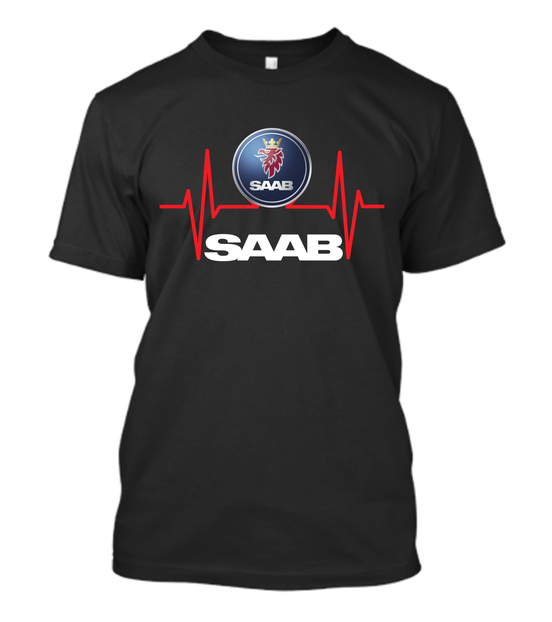 SAAB Logo With Heartbeat Line T-Shirt