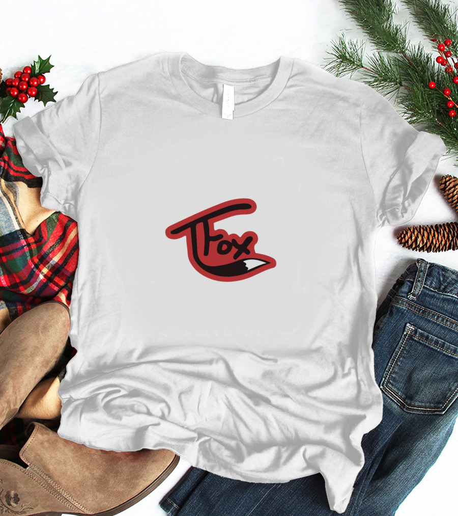 TFox Red And Black Logo With Fox Tail Detail T-Shirt