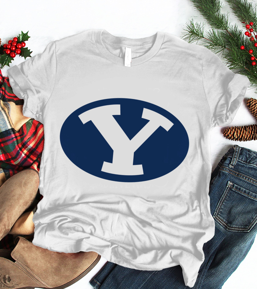 Brigham Young Cougars Y Logo Blue Oval T-Shirt