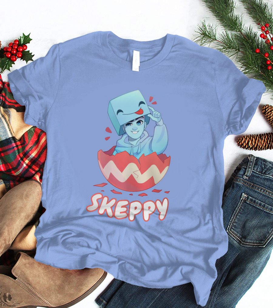 Skeppy Easter Merch Skeppy Egg Character In Red Cracked Shell T-Shirt