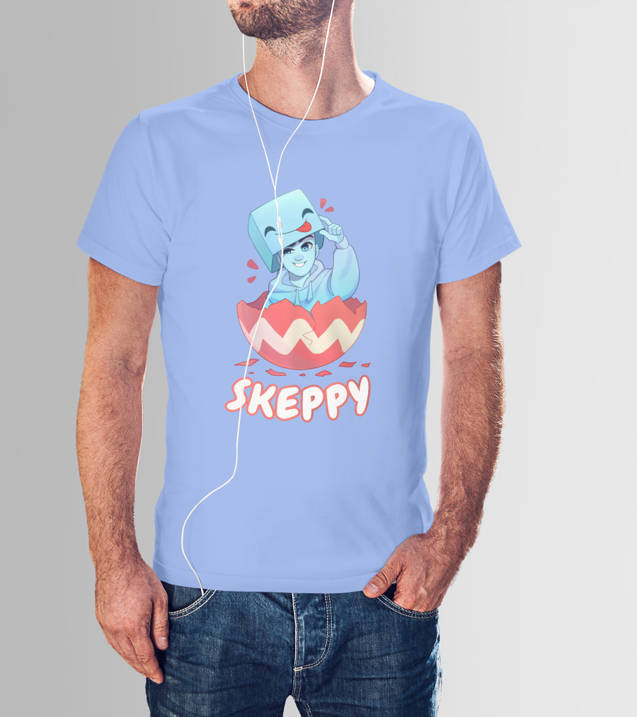 Skeppy Easter Merch Skeppy Egg Character In Red Cracked Shell T-Shirt