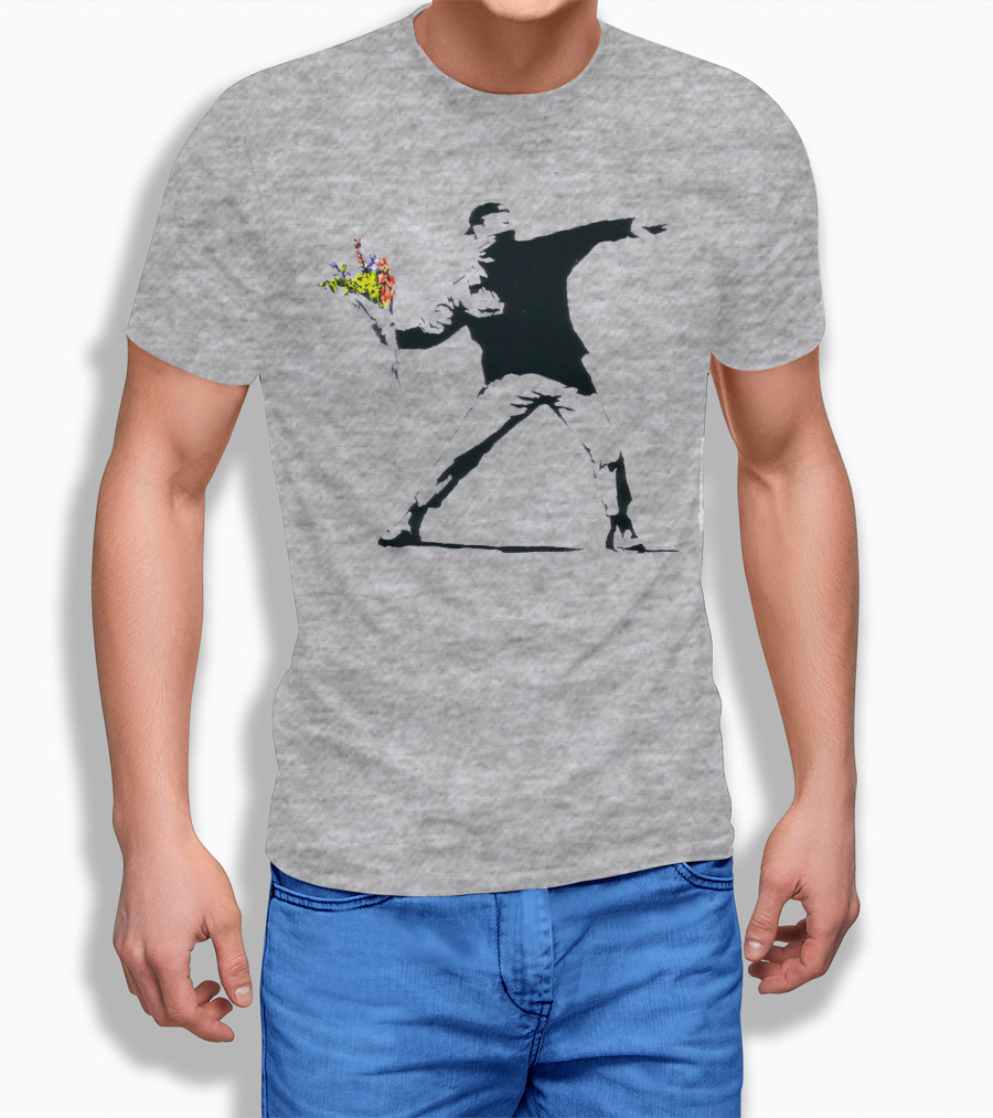 Banksy Flower Thrower Stencil T-Shirt