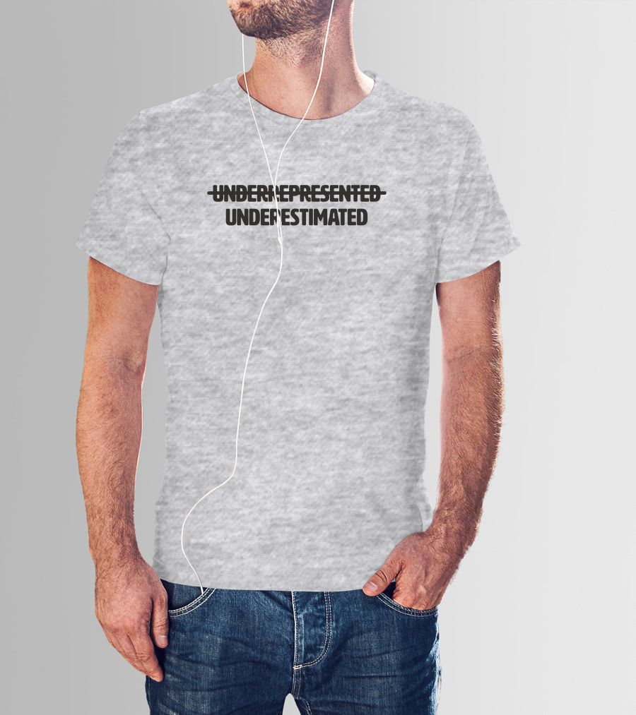 Underrepresented Strikethrough Underestimated Cotton Bureau T-Shirt