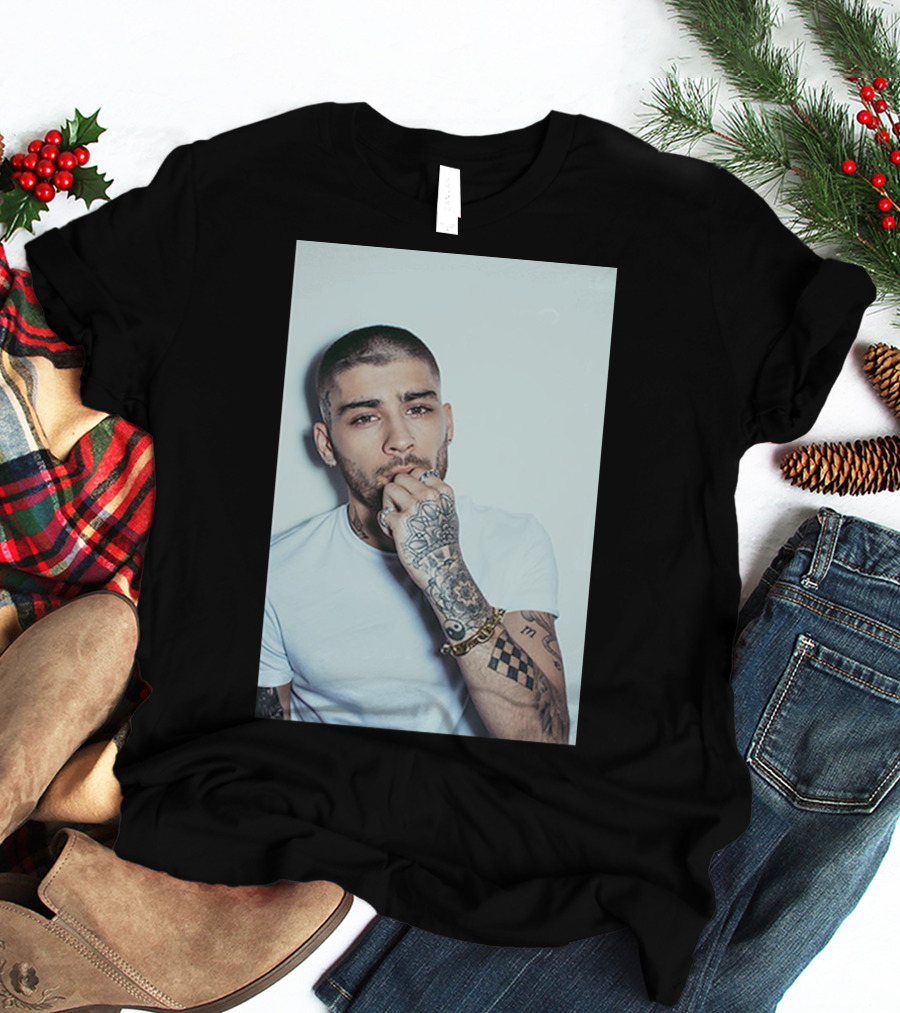 Zayn Malik Tattoo Style White Tee Casual Look T-Shirt