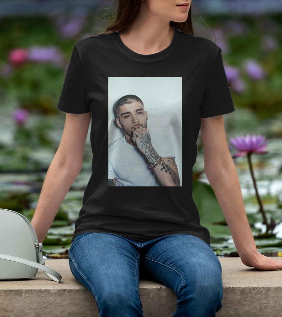 Zayn Malik Tattoo Style White Tee Casual Look T-Shirt