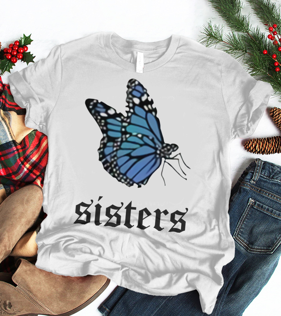 Sisters Blue Butterfly T-Shirt