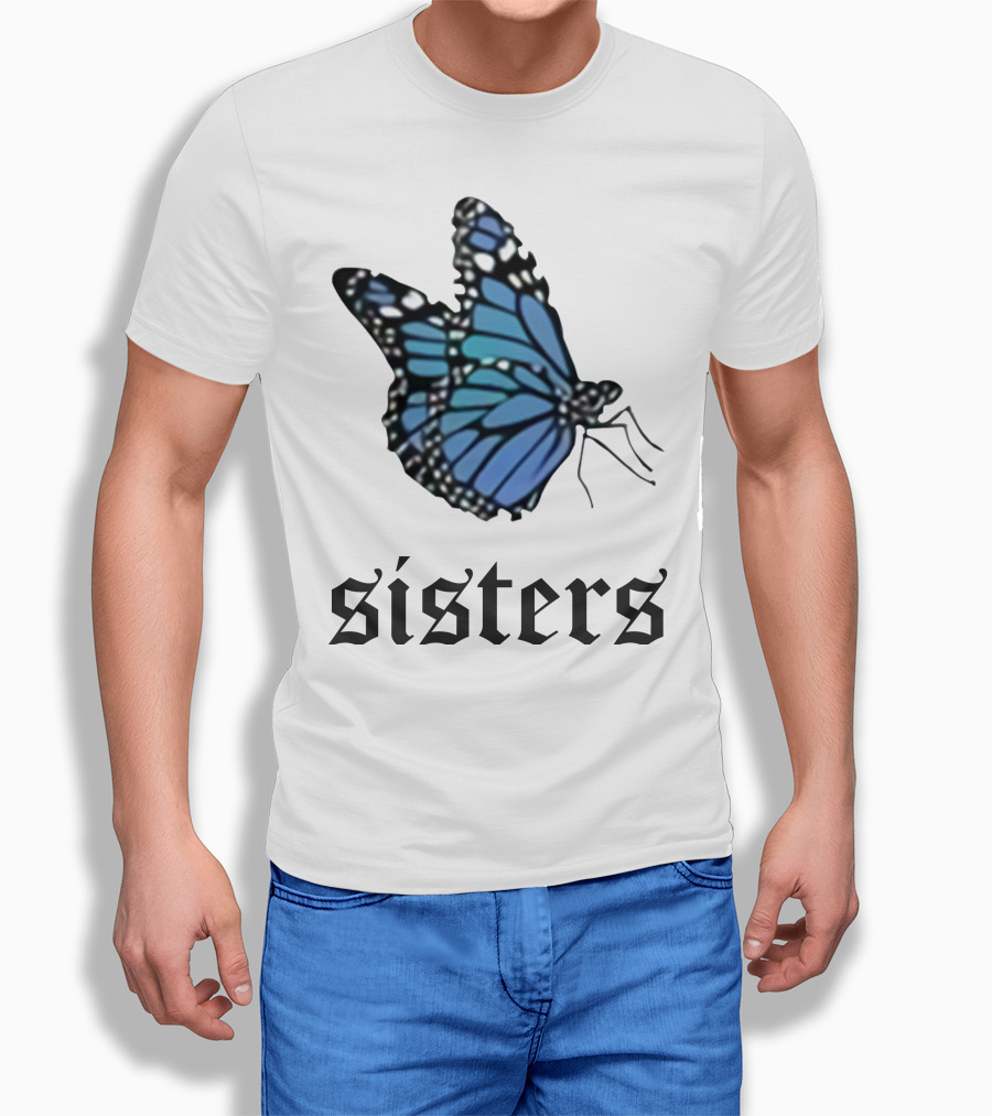 Sisters Blue Butterfly T-Shirt