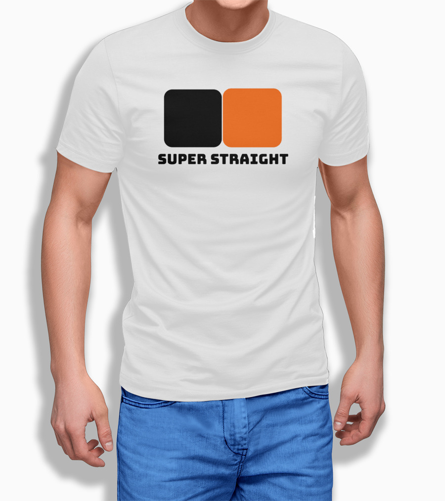 Super Straight Black Orange Square T-Shirt