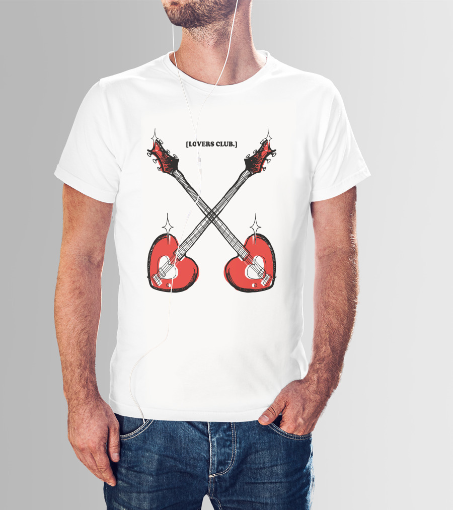 Lovers Club Crossed Heart Guitars T-Shirt
