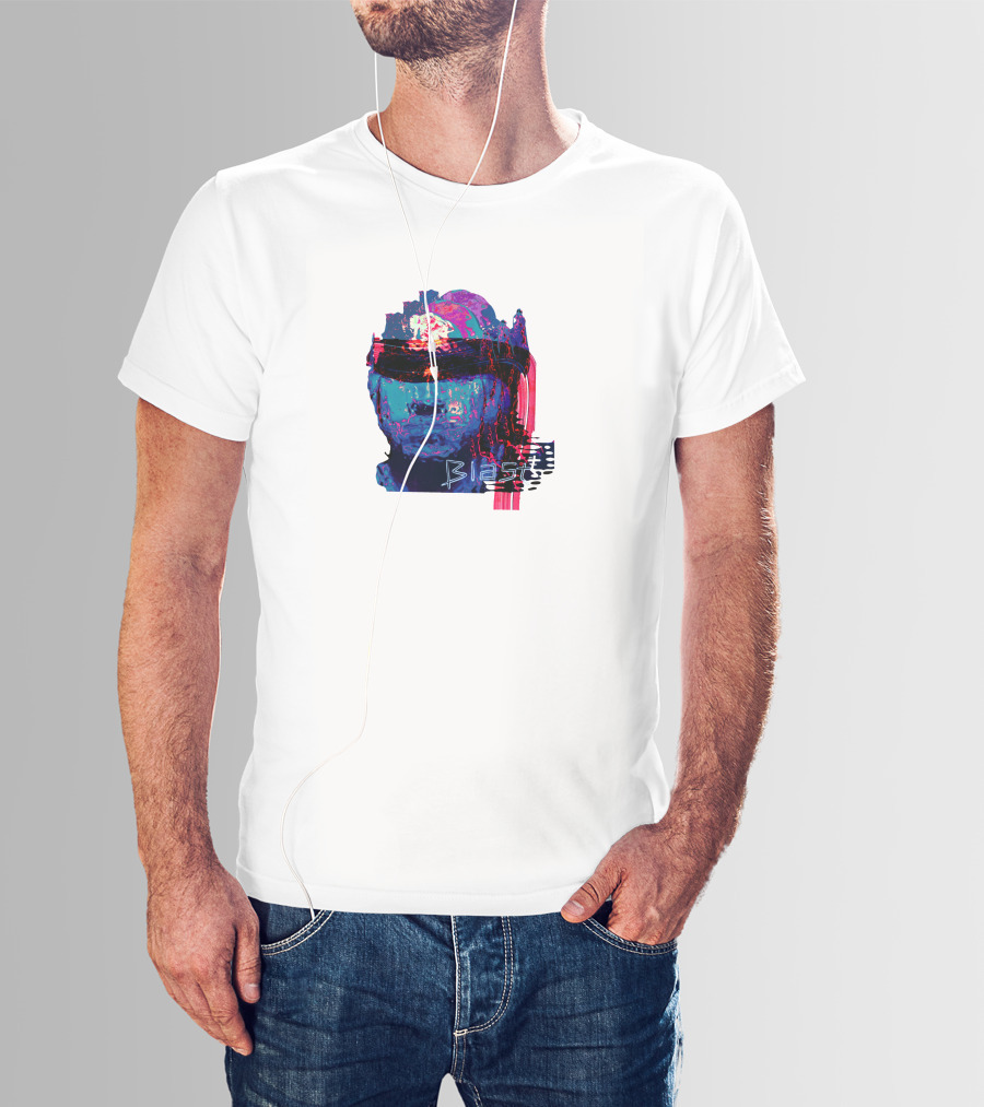 Blast Love Store Neon Abstract Visor Face T-Shirt