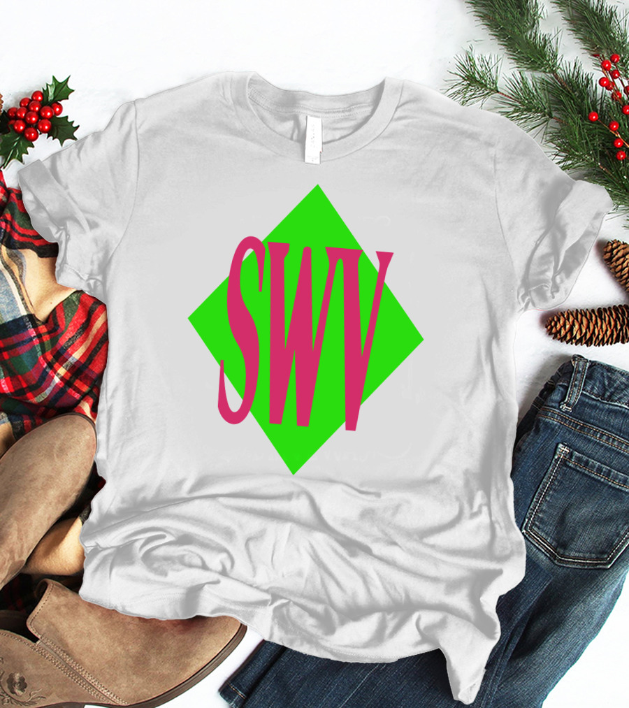 SWV Logo Neon Diamond Pink Green T-Shirt