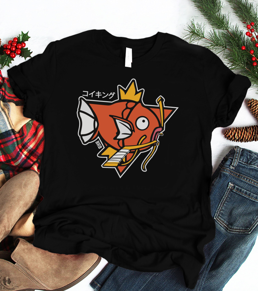 Magikarp King Fish Japanese Text Star Crown T-Shirt