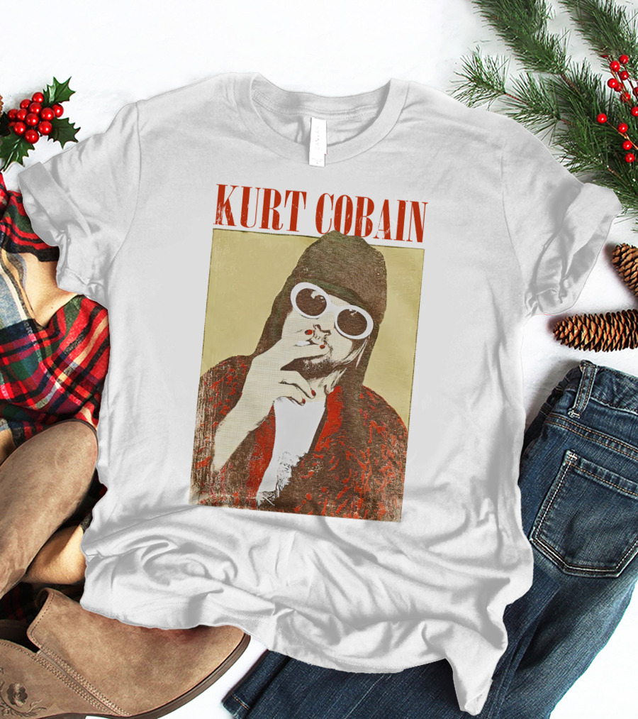 Kurt Cobain Iconic Style Sunglasses T-Shirt