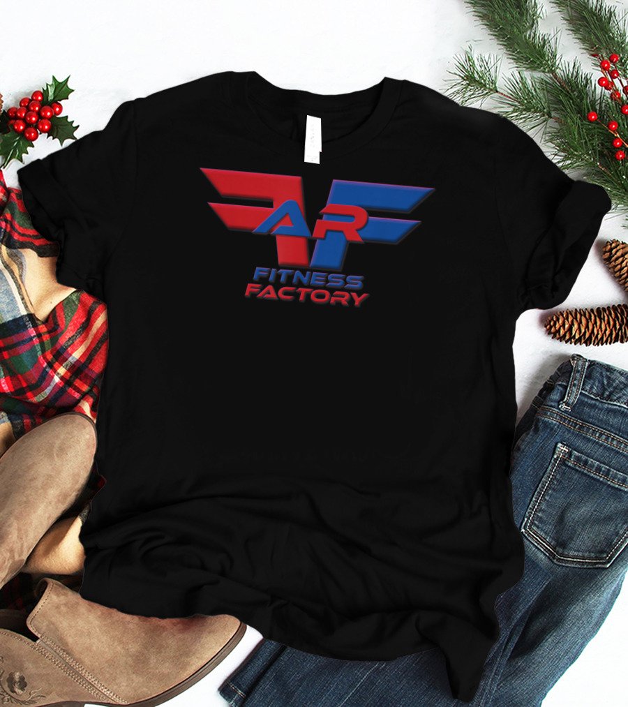 AR Fitness Factory Red And Blue Wings Emblem T-Shirt