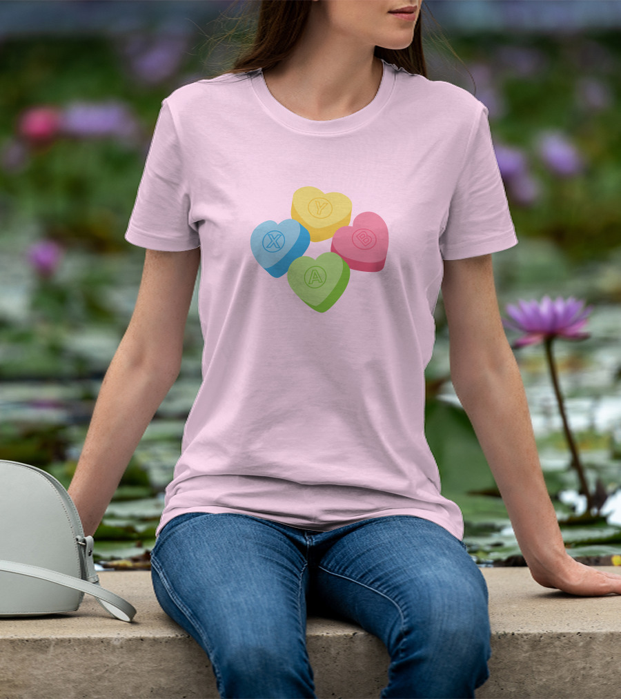 Valentine's Candy Hearts X Y A B T-Shirt