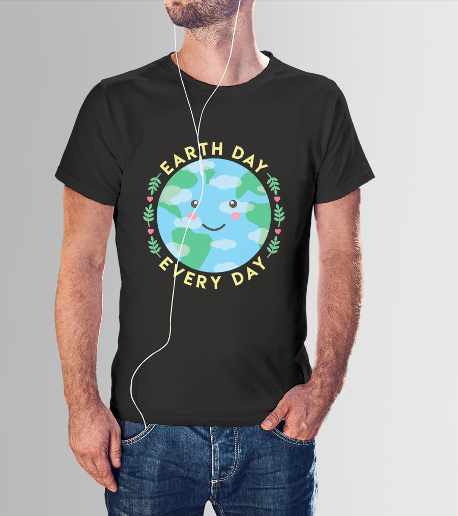 Earth Day Every Day Cute Kawaii Planet Love The Environment T-Shirt
