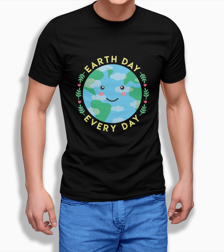 Earth Day Every Day Cute Kawaii Planet Love The Environment T-Shirt
