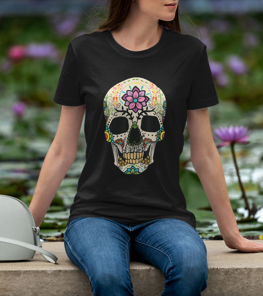 Sugar Skull Dia De Muertos Halloween Costume Day Dead T-Shirt