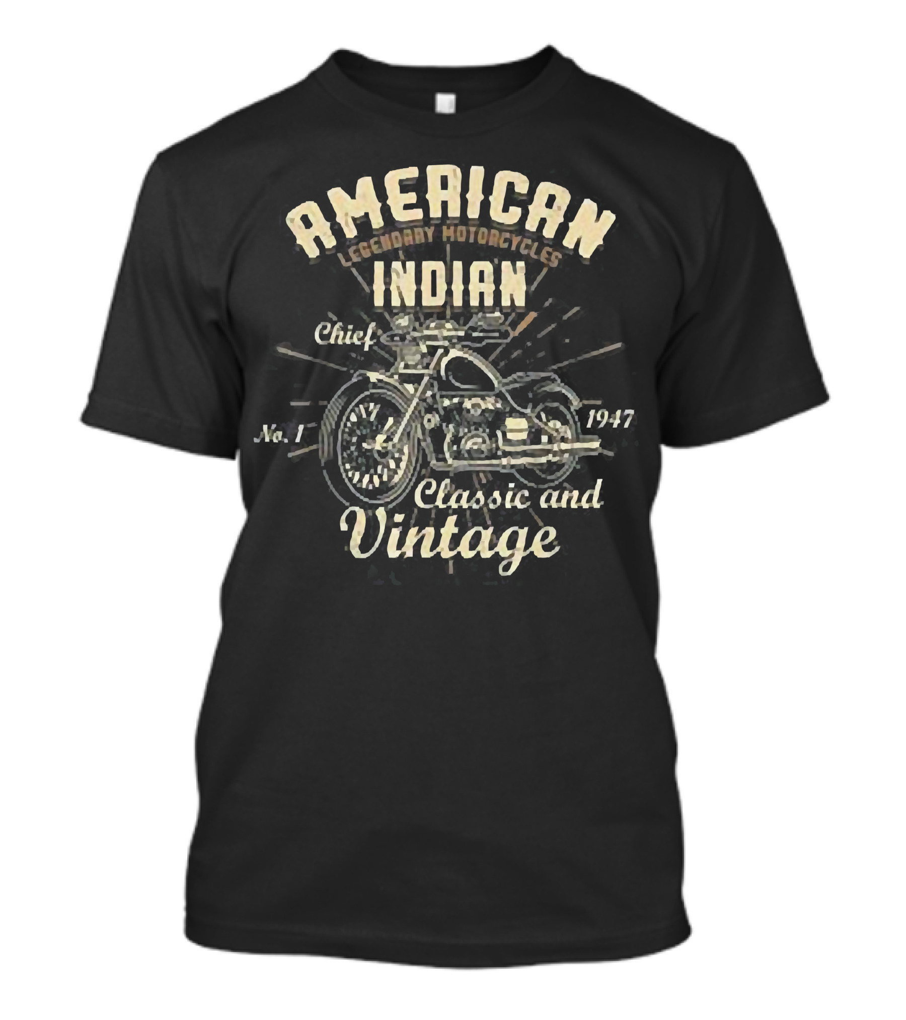 American Legendary Motorcycles Indian Chief No.1 Classic And Vintage 1947 T-Shirt