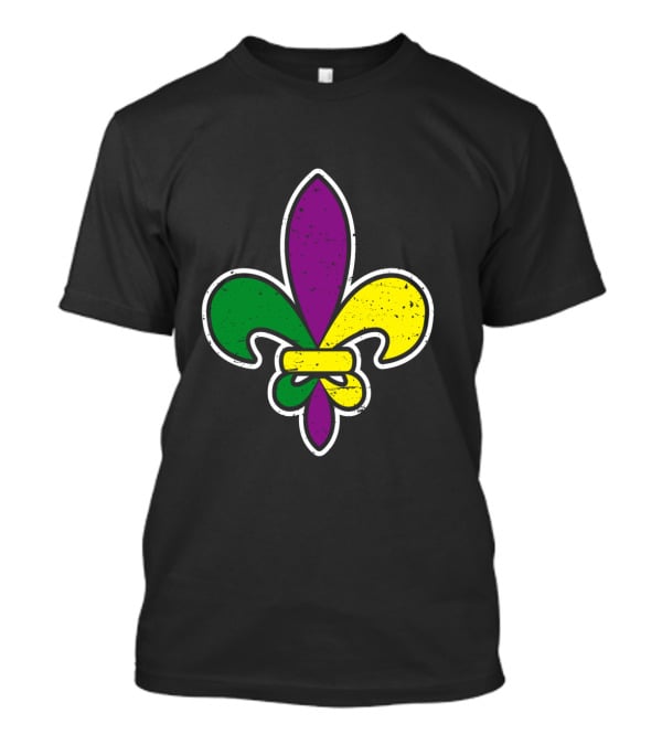Mardi Gras Colored Fleur De Lis Iconic T-Shirt