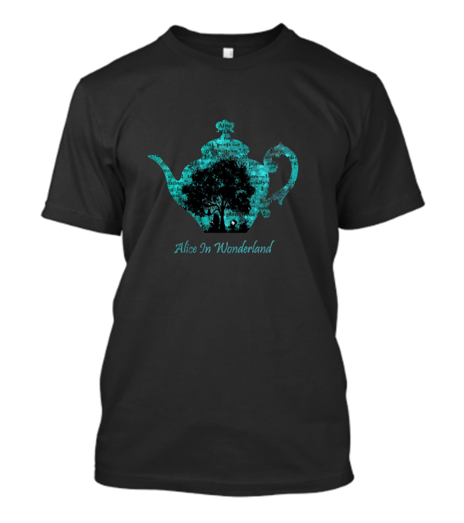 Alice In Wonderland Vintage Teapot Silhouette Tea Time T-Shirt