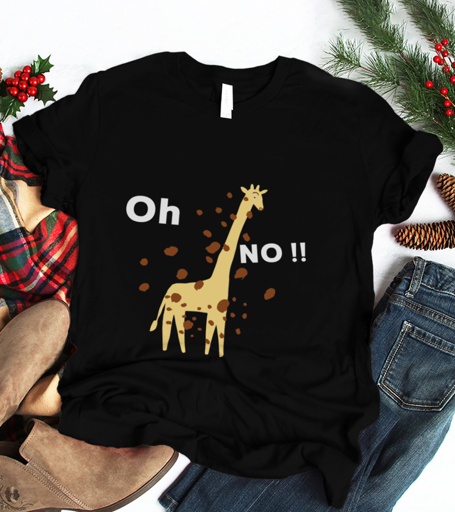 Oh No Giraffe Spots Wildlife Animal T-Shirt