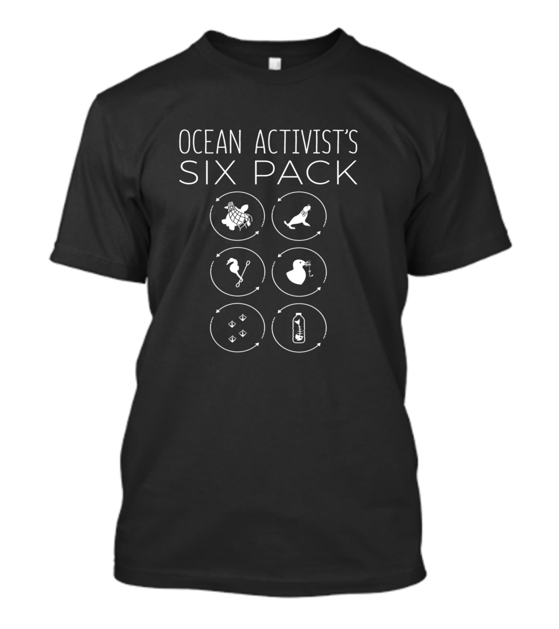 Ocean Activist's Six Pack Sea Wildlife Conservation Symbols T-Shirt