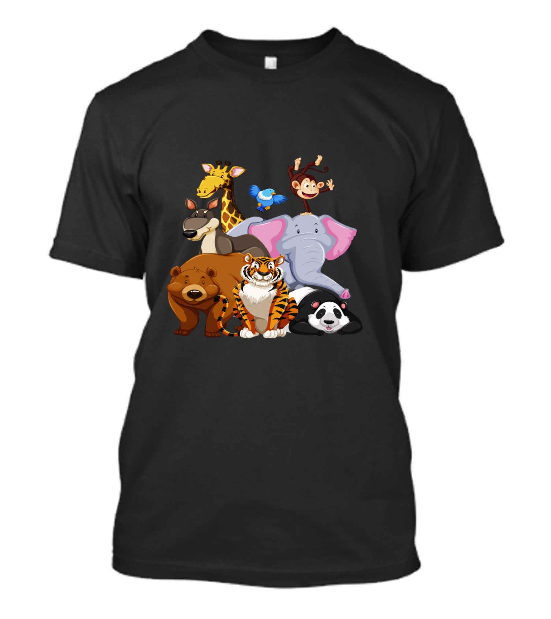 Zoo Animals Day World Wildlife Day Giraffe Elephant Tiger Panda Monkey Bear Kangaroo Bird T-Shirt