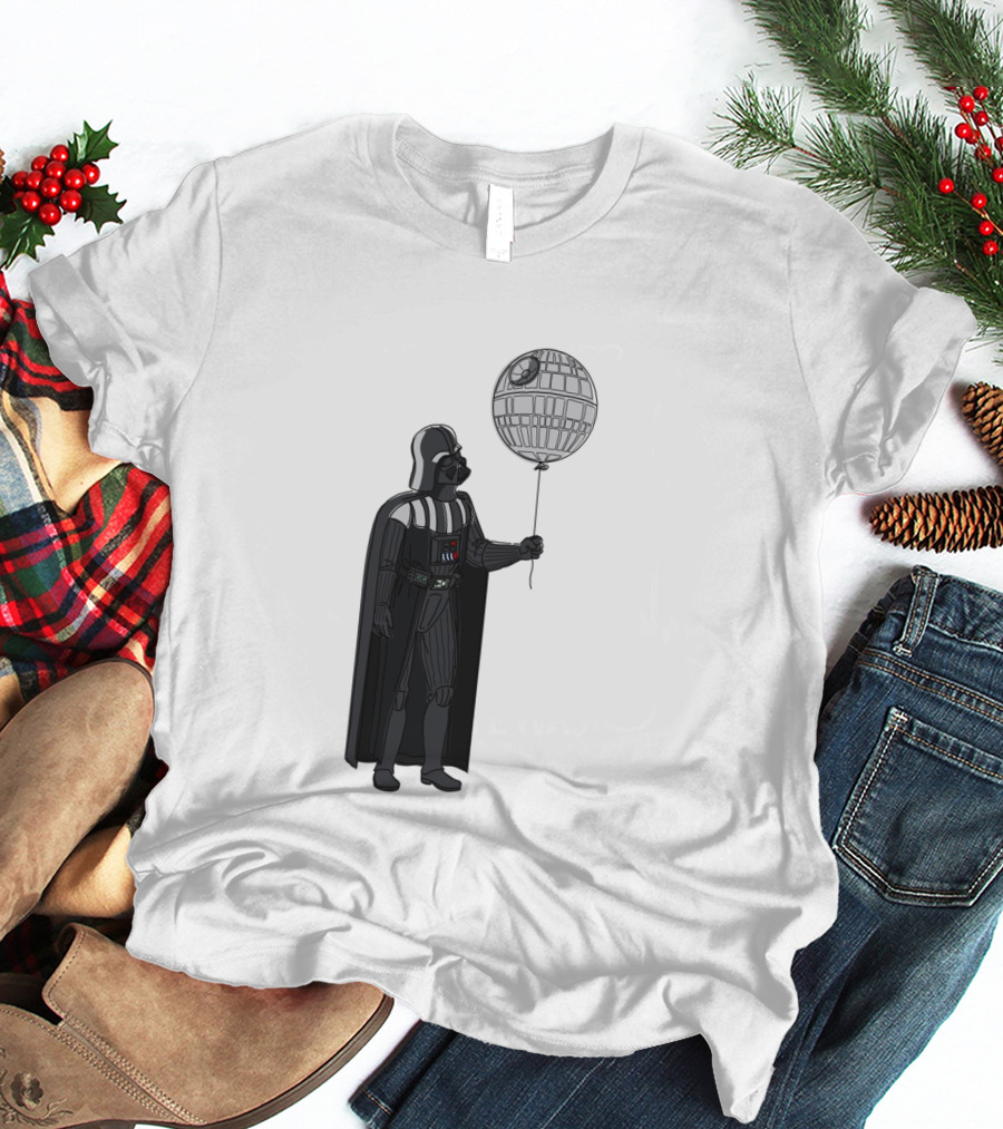Darth Vader Holding Death Star Shaped Balloon T-Shirt