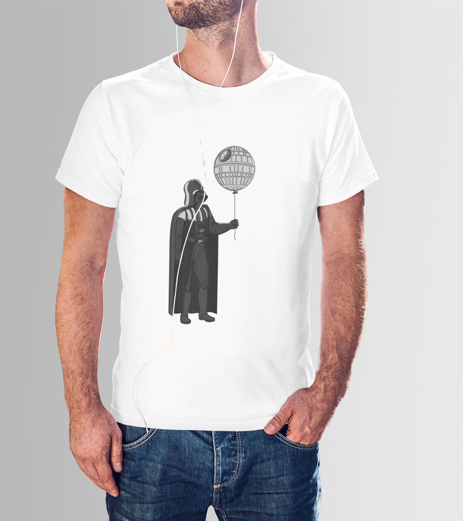 Darth Vader Holding Death Star Shaped Balloon T-Shirt