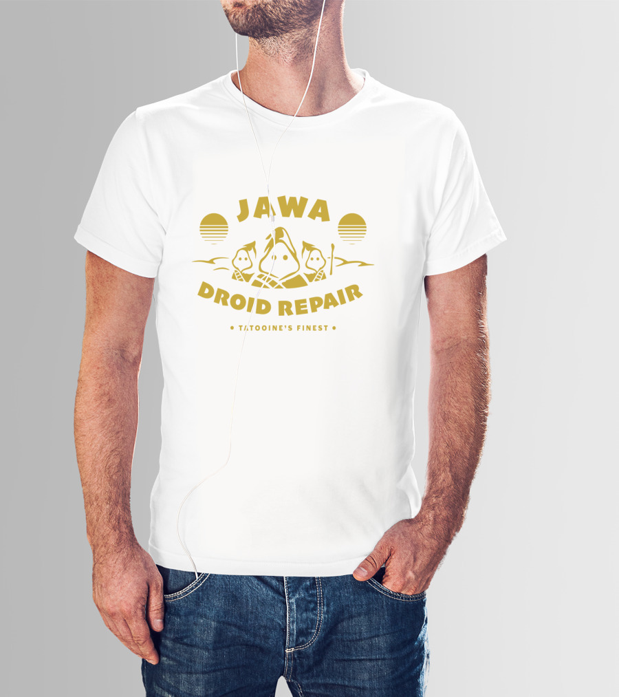 Jawa Droid Repair Tatooine's Finest Star Wars Graphics Suns Desert Icons T-Shirt