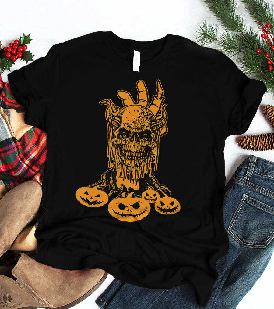 Happy Halloween Skull Horror Spooky Humorous Pumpkin Collection T-Shirt