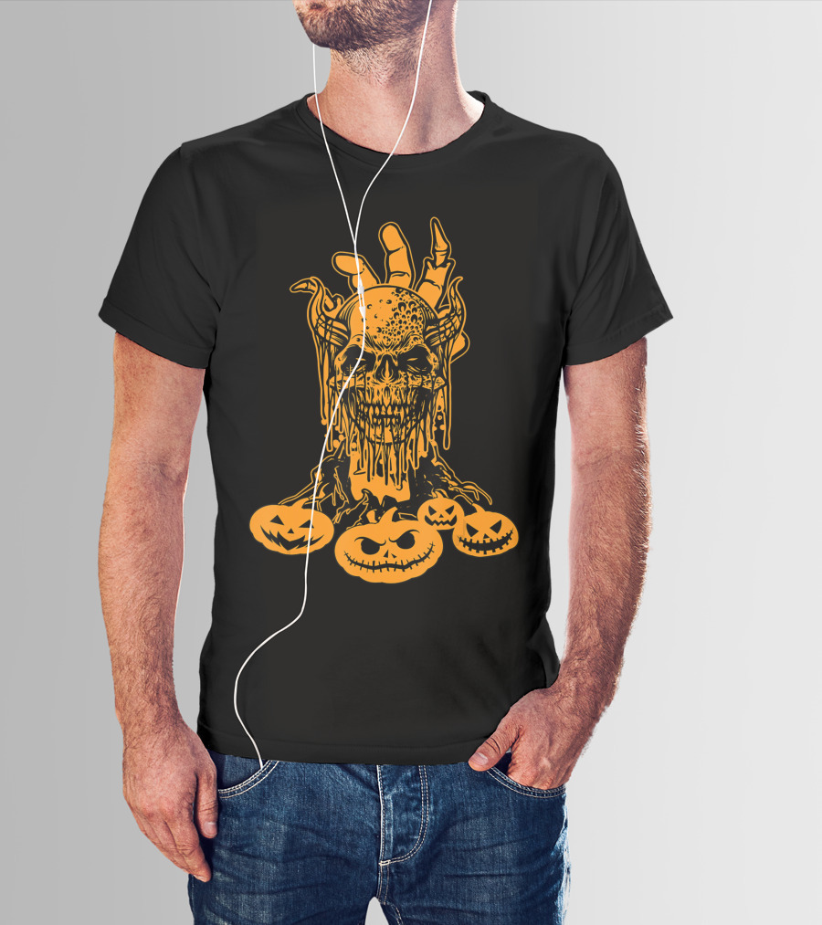 Happy Halloween Skull Horror Spooky Humorous Pumpkin Collection T-Shirt