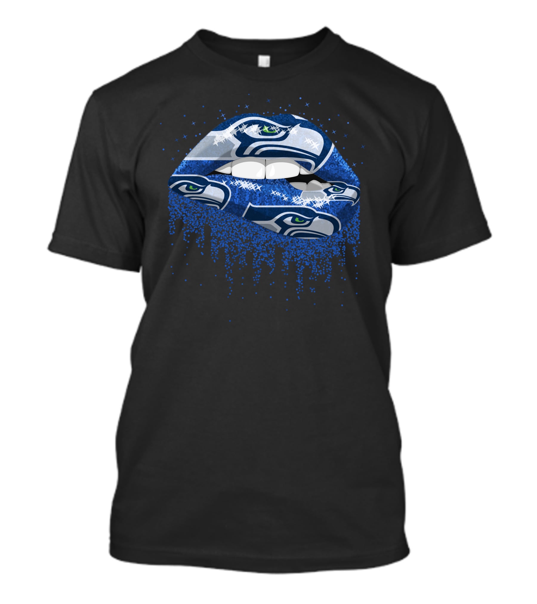 Seattle Seahawks Lips Sparkling Logo T-Shirt