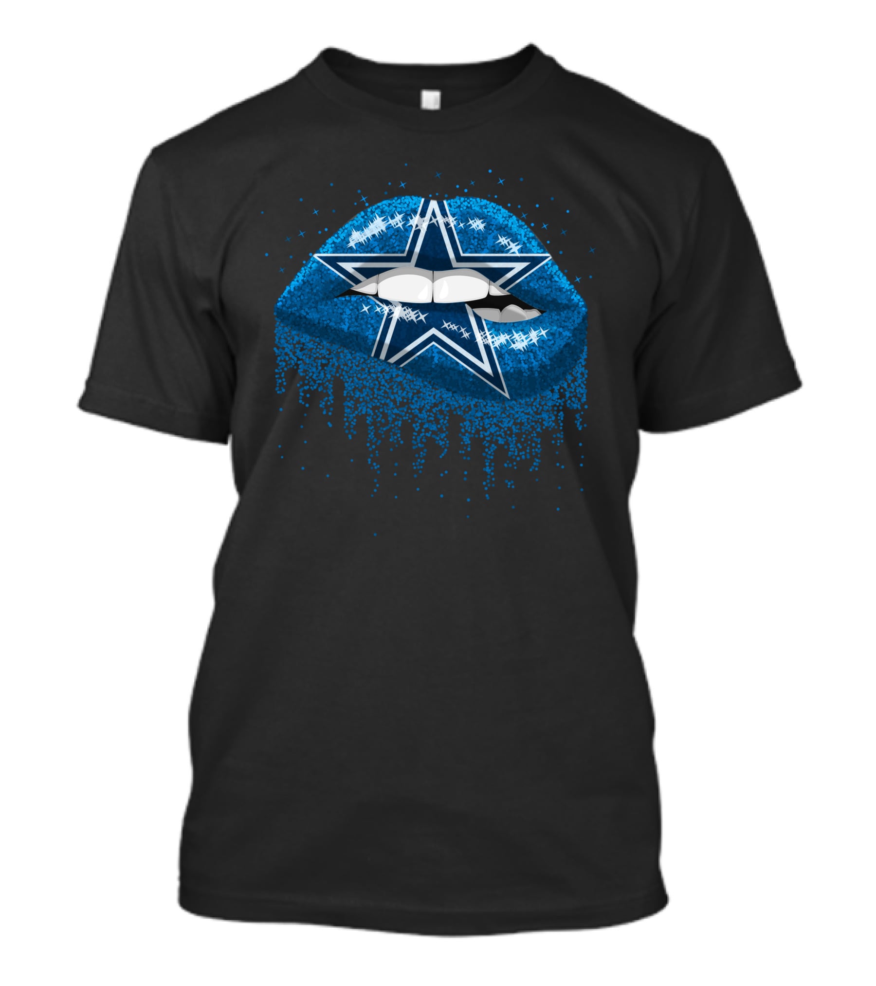 Dallas Cowboys Star Glitter Lips T-Shirt