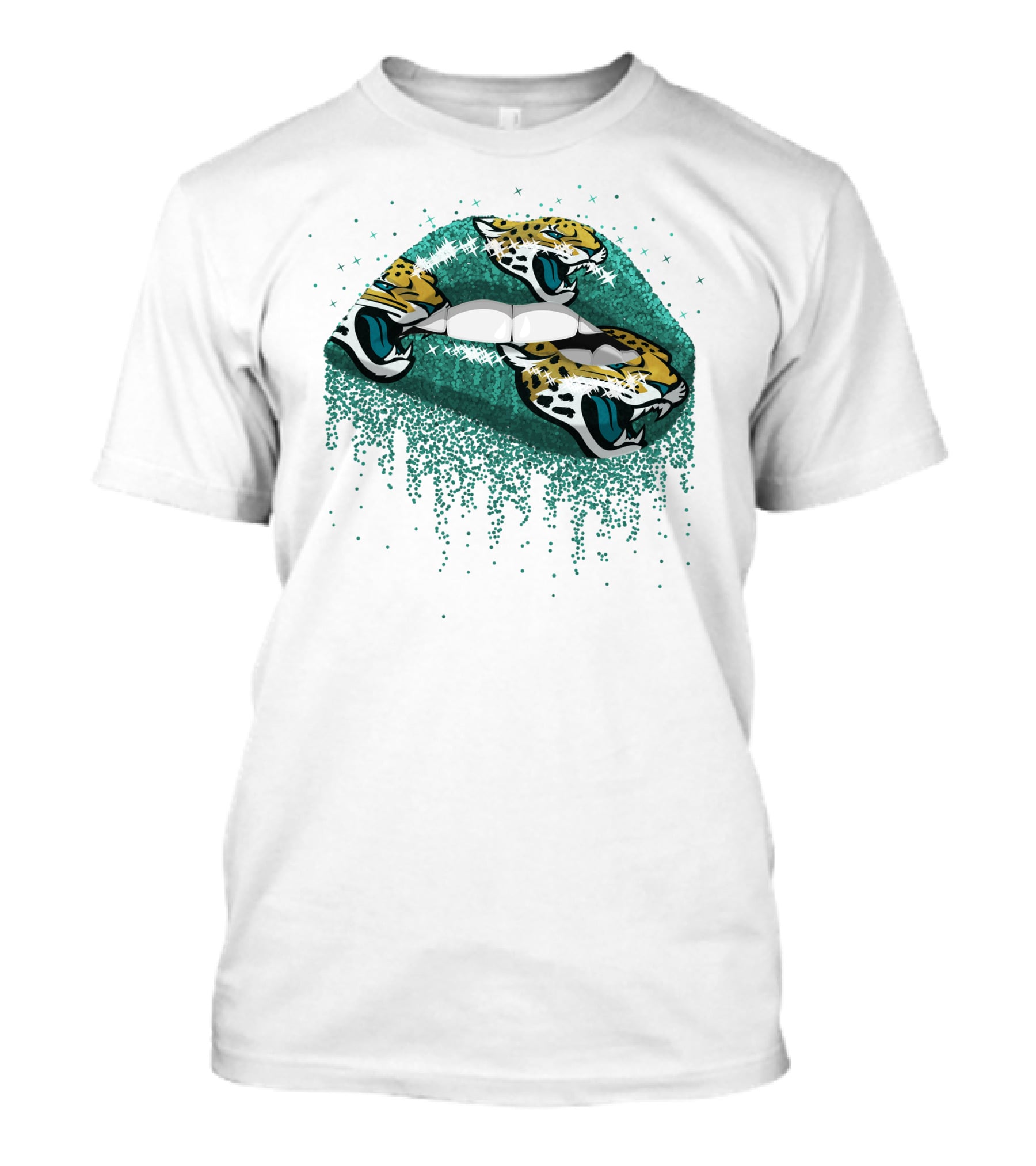 Jacksonville Jaguars Sparkle Lips With Jaguar T-Shirt