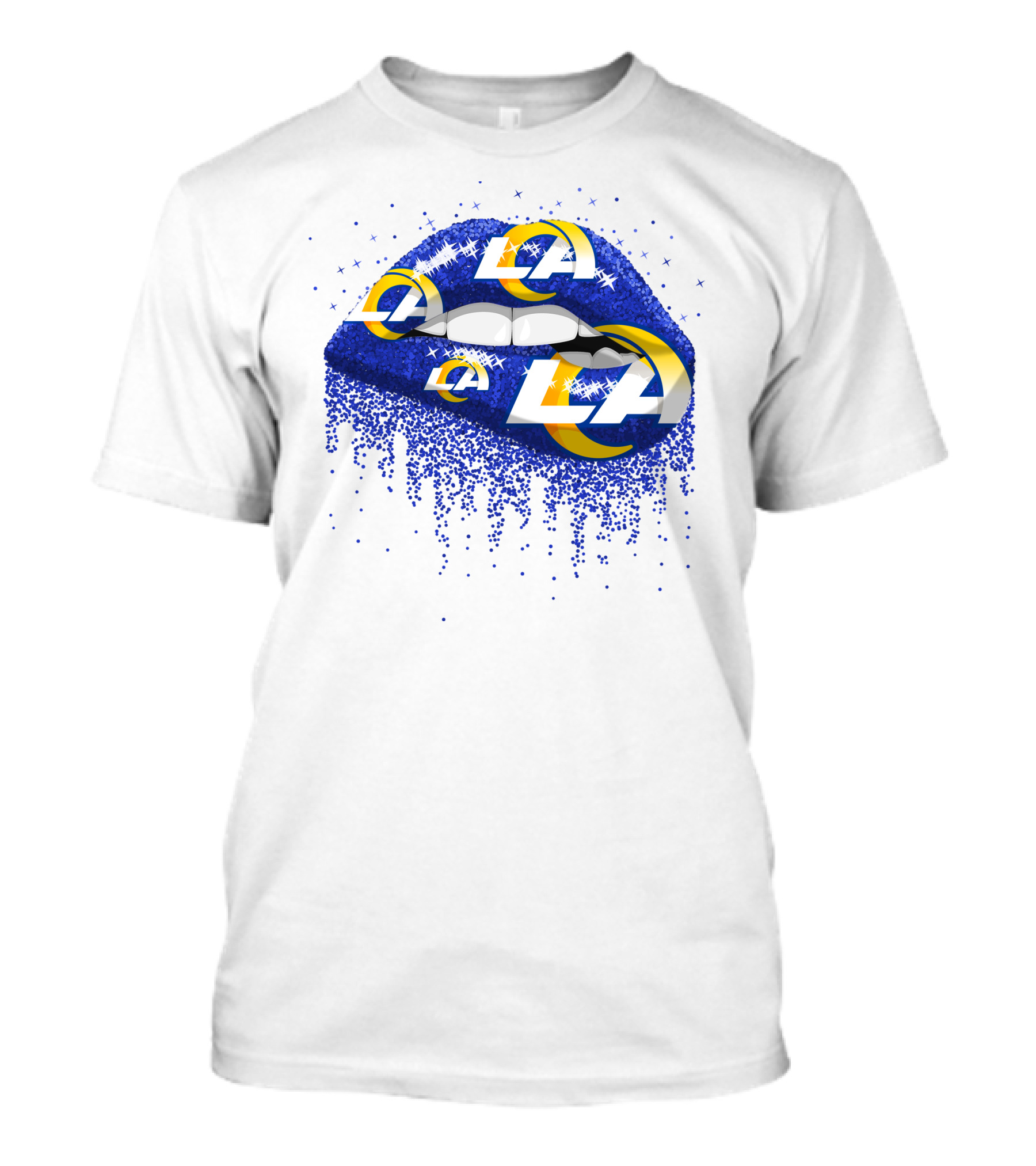 Los Angeles Rams Blue Lips With Team T-Shirt