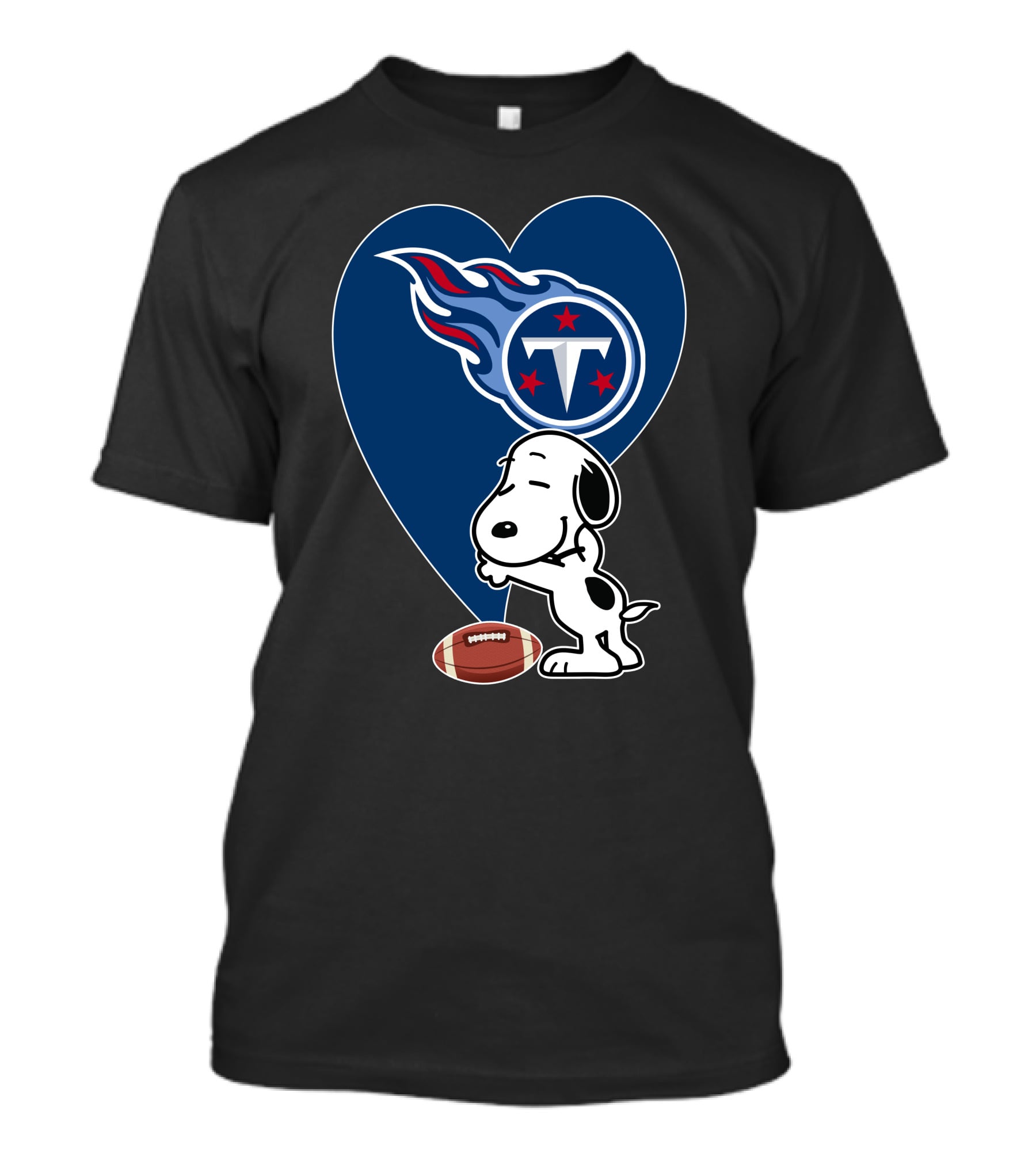 Tennessee Titans Snoopy Heart Football Hug T-Shirt