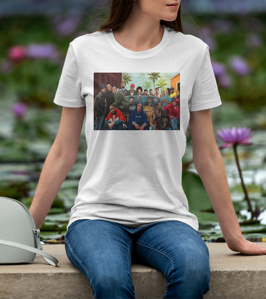 WCHH Hip Hop Legends Collage Icons In Urban Street Scene T-Shirt
