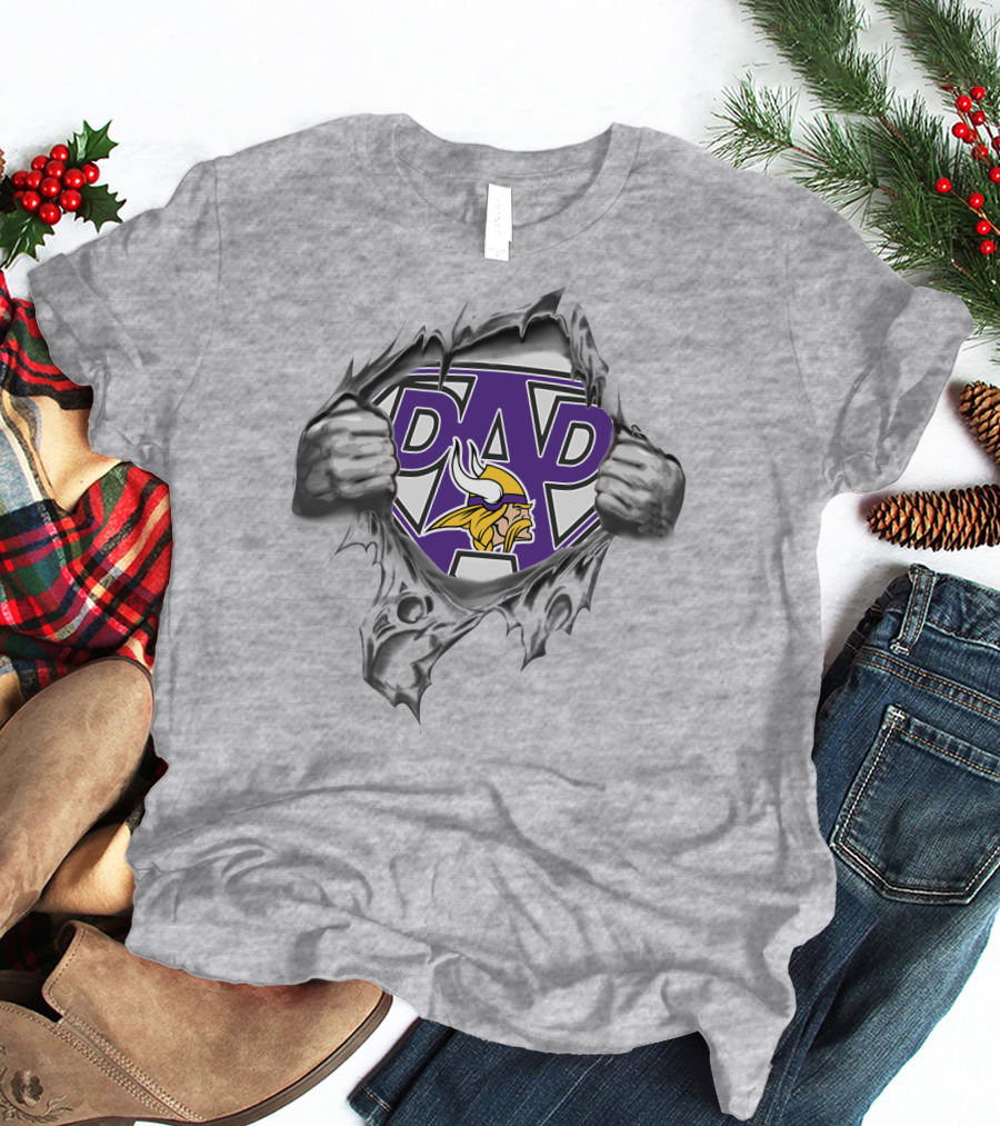 Dad Minnesota Vikings Fan Superhero T-Shirt