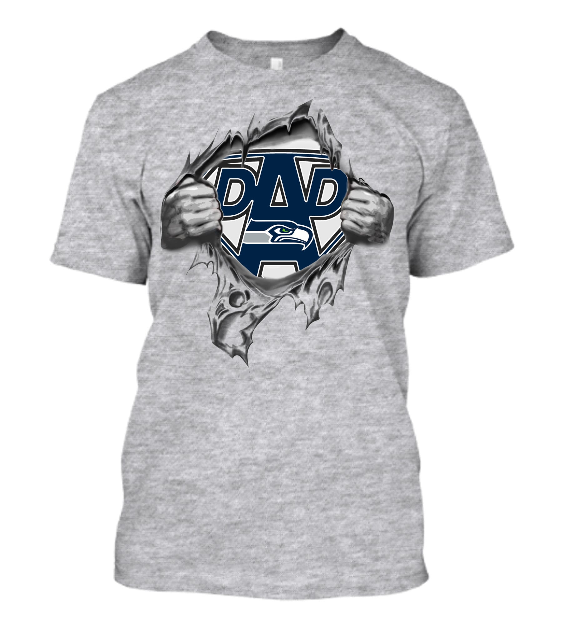 Super Dad Seattle Seahawks Logo Burst T-Shirt