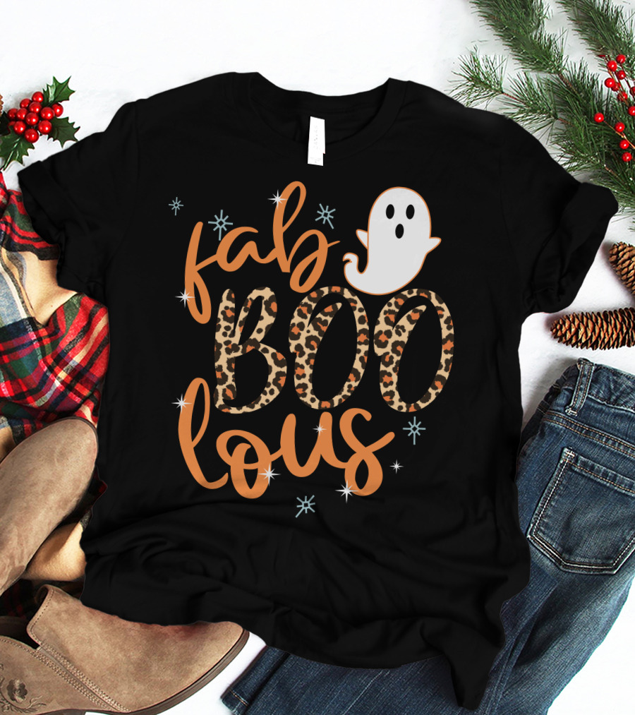 Faboolous Leopard Print Halloween Ghost T-Shirt