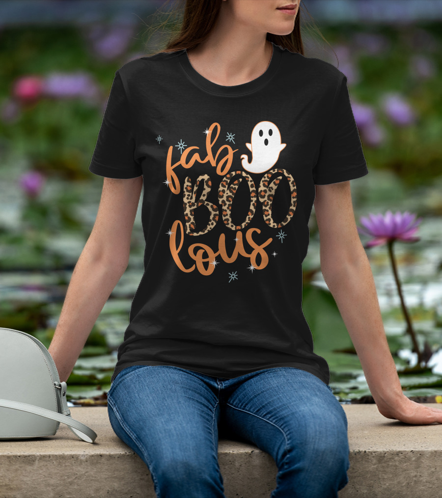 Faboolous Leopard Print Halloween Ghost T-Shirt