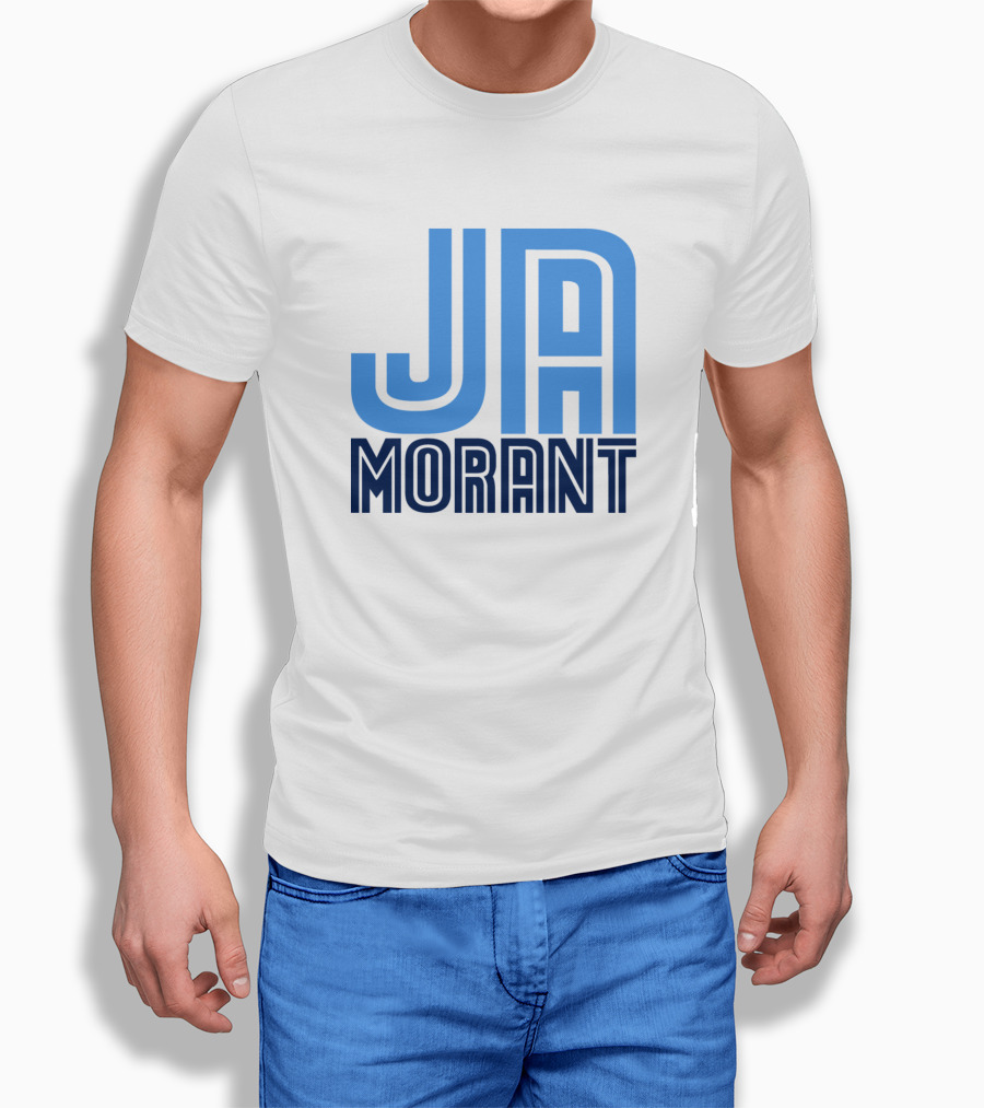Ja Morant Memphis Basketball Blue Text T-Shirt