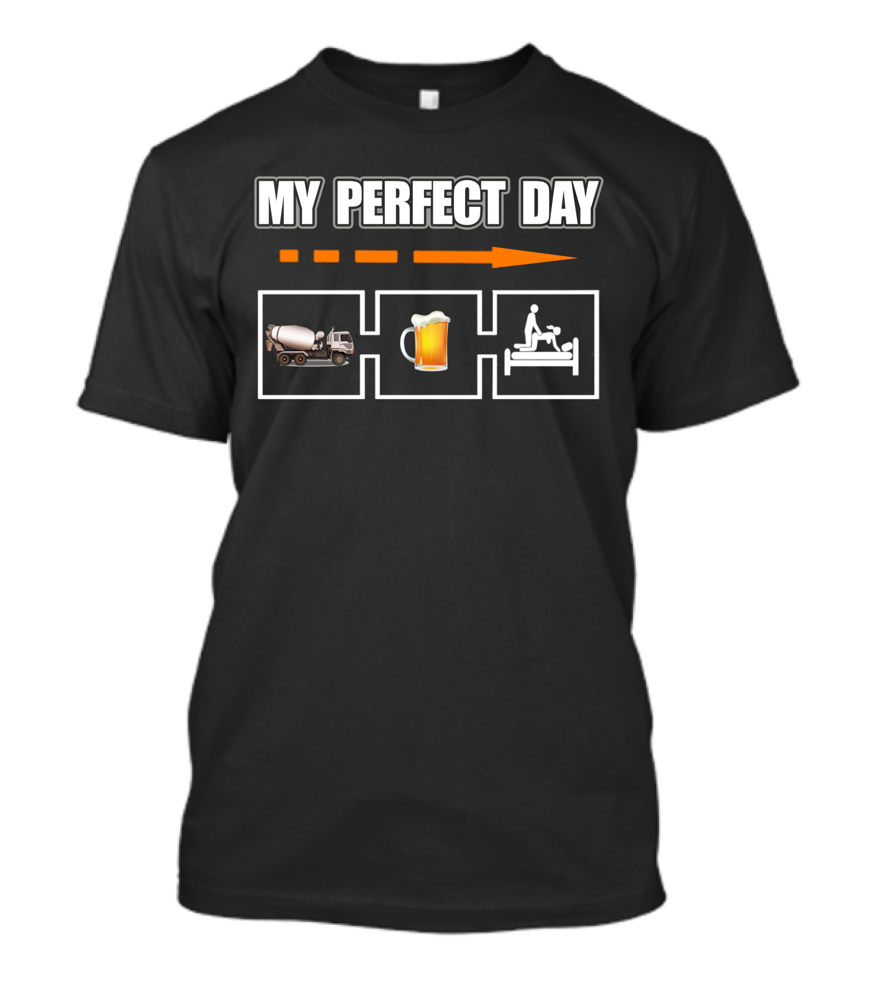 My Perfect Day Concrete Mixer Beer Icons T-Shirt
