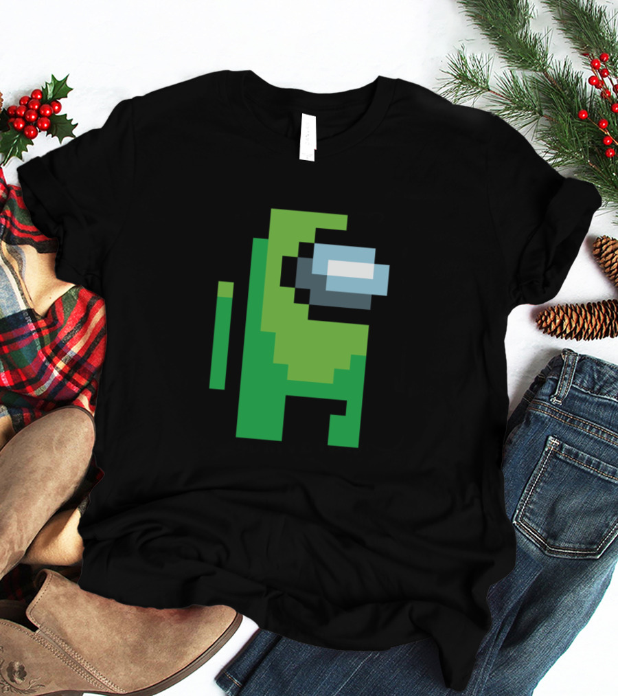 Among Us Lime Crewmate Character Pixel T-Shirt