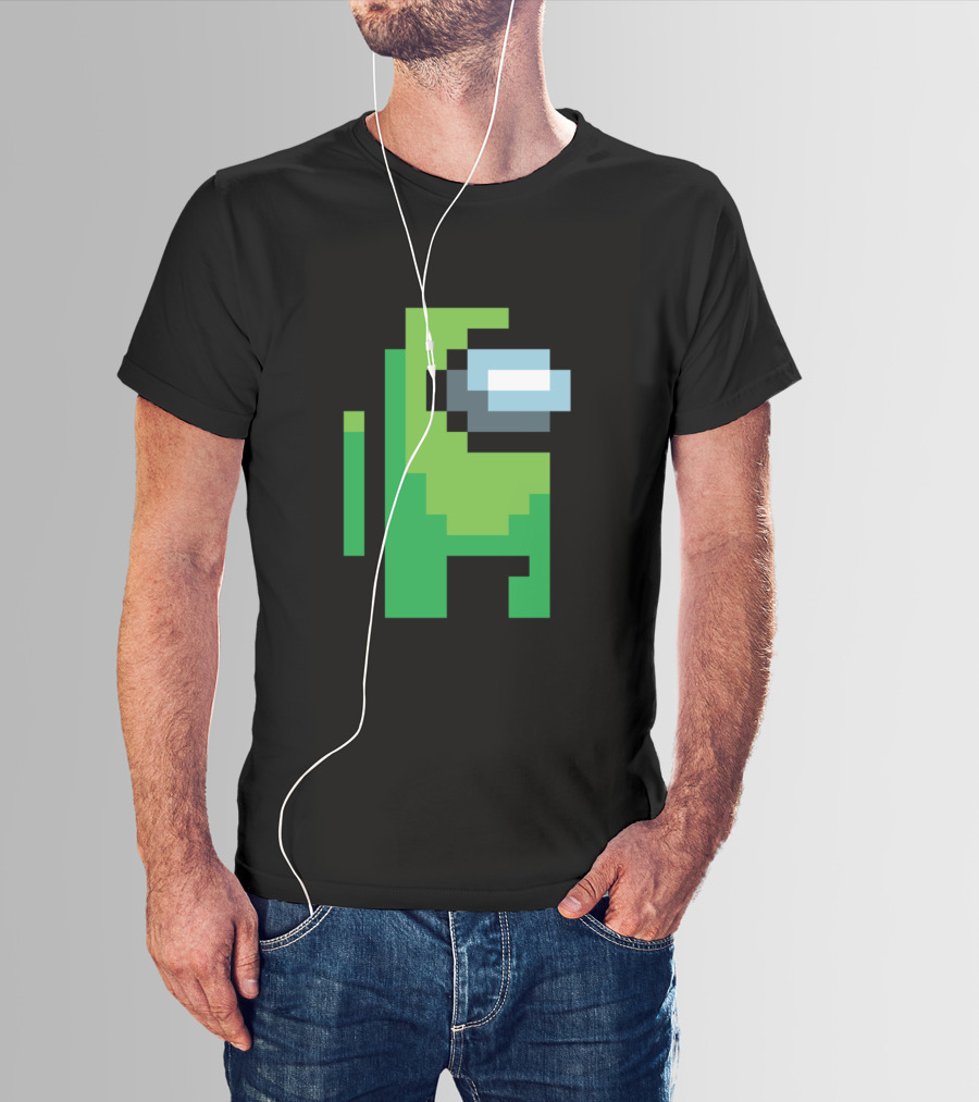 Among Us Lime Crewmate Character Pixel T-Shirt
